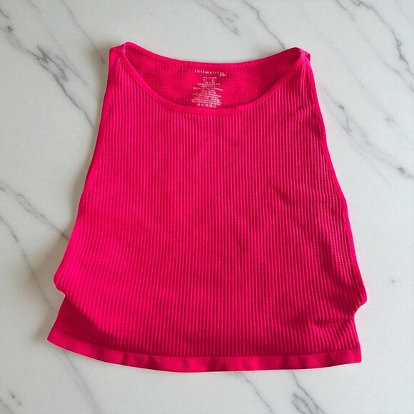 INTIMATELY FREE PEOPLE Pink Waffle Knit Long Line Bralette Size M/L - Picture 1 of 6